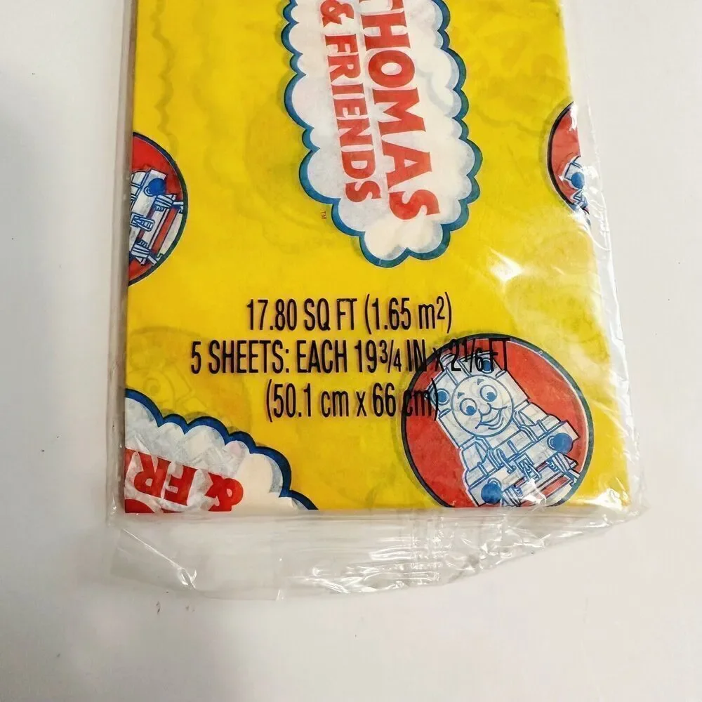 2006 Thomas And Friends Tank Train Yellow Tissue‎ Paper 5 Sheet Pack Gift